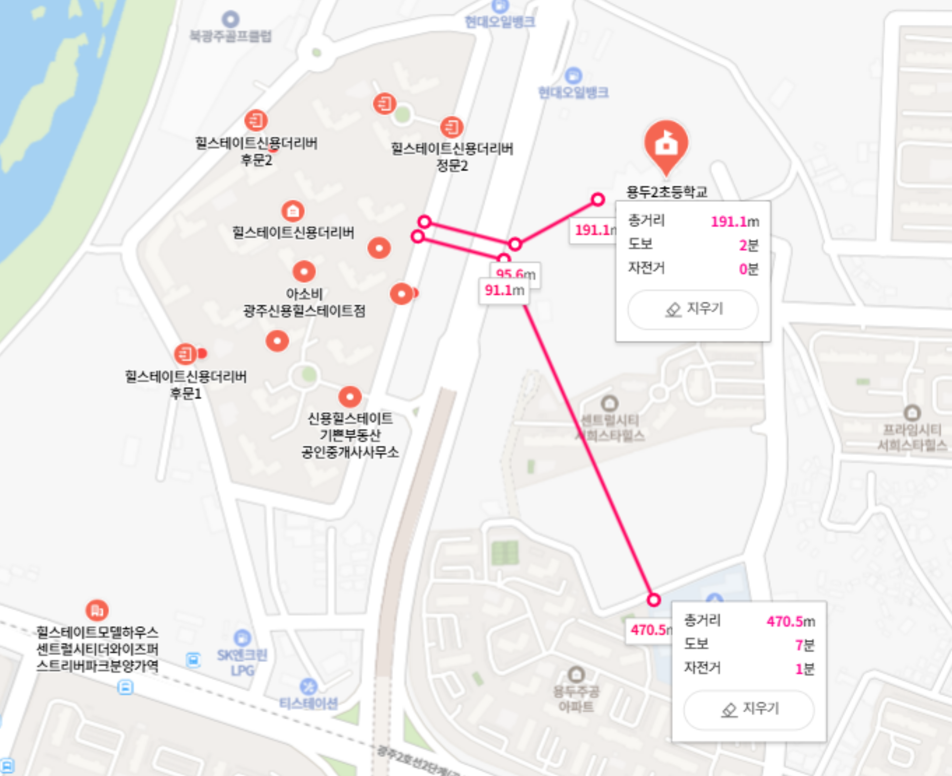 초등학교 위치 지도